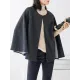 Casual Loose Solid Color Round-Neck Cape Outerwear