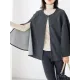 Casual Loose Solid Color Round-Neck Cape Outerwear