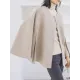 Casual Loose Solid Color Round-Neck Cape Outerwear