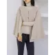 Casual Loose Solid Color Round-Neck Cape Outerwear