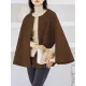 Casual Loose Solid Color Round-Neck Cape Outerwear