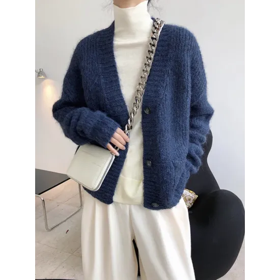Original Solid With Pocket Cardigans Outerwear Original Solid With Pocket Cardigans Outerwear