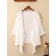 Pleated See-Through Solid Color Loose Sun-Protection Outerwear