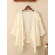 Pleated See-Through Solid Color Loose Sun-Protection Outerwear