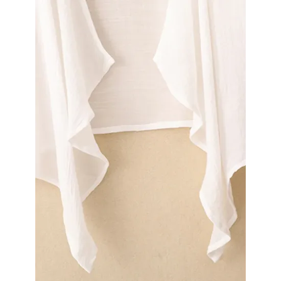 Pleated See-Through Solid Color Loose Sun-Protection Outerwear