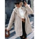 Simple Long Sleeves Loose Solid Color Zipper Plush Hooded Outerwear Simple Long Sleeves Loose Solid Color Zipper Plush Hooded Outerwear