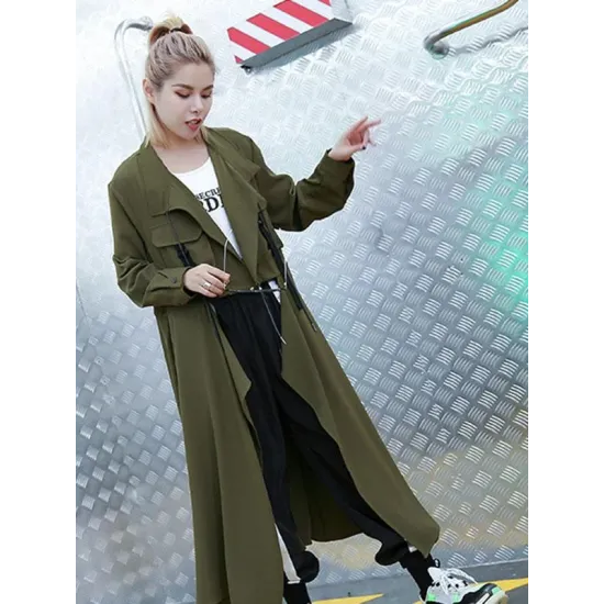 Light Loose Solid Trench Coat Light Loose Solid Trench Coat