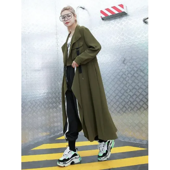 Light Loose Solid Trench Coat Light Loose Solid Trench Coat