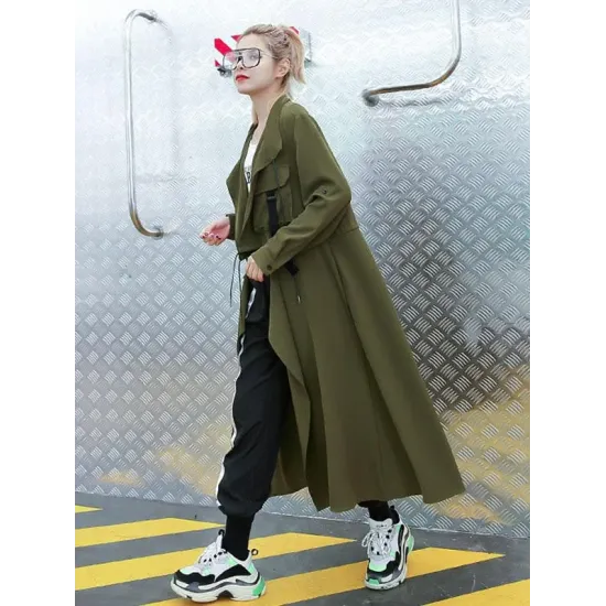 Light Loose Solid Trench Coat Light Loose Solid Trench Coat