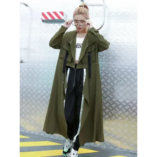 Light Loose Solid Trench Coat Light Loose Solid Trench Coat