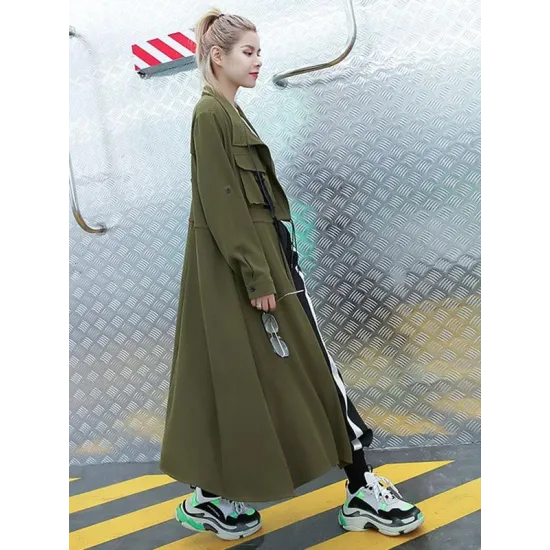 Light Loose Solid Trench Coat Light Loose Solid Trench Coat