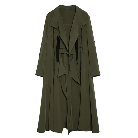 Light Loose Solid Trench Coat Light Loose Solid Trench Coat