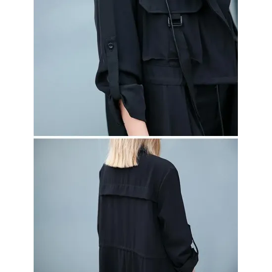 Light Loose Solid Trench Coat Light Loose Solid Trench Coat