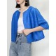 Casual Loose Half Sleeves Pleated Solid Color Outerwear Casual Loose Half Sleeves Pleated Solid Color Outerwear