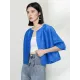 Casual Loose Half Sleeves Pleated Solid Color Outerwear Casual Loose Half Sleeves Pleated Solid Color Outerwear
