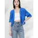 Casual Loose Half Sleeves Pleated Solid Color Outerwear Casual Loose Half Sleeves Pleated Solid Color Outerwear
