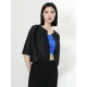 Casual Loose Half Sleeves Pleated Solid Color Outerwear Casual Loose Half Sleeves Pleated Solid Color Outerwear