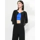 Casual Loose Half Sleeves Pleated Solid Color Outerwear Casual Loose Half Sleeves Pleated Solid Color Outerwear