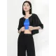 Casual Loose Half Sleeves Pleated Solid Color Outerwear Casual Loose Half Sleeves Pleated Solid Color Outerwear
