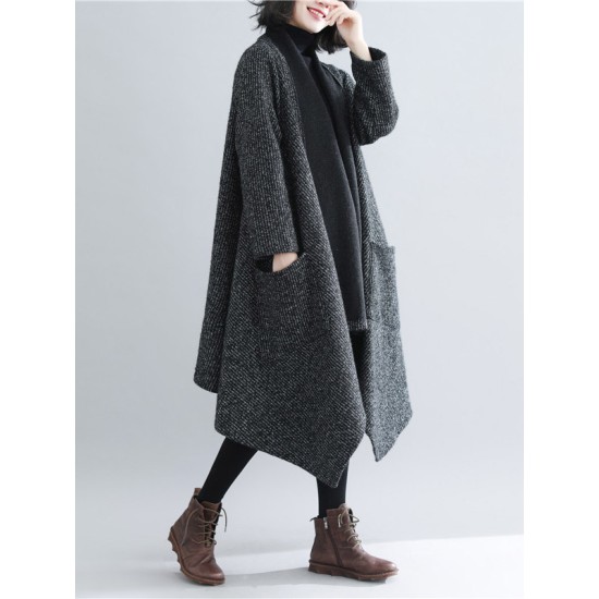 Thicken Gray Long Sleeve Coat Outerwear Thicken Gray Long Sleeve Coat Outerwear