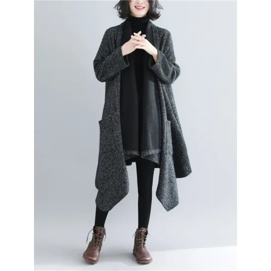Thicken Gray Long Sleeve Coat Outerwear Thicken Gray Long Sleeve Coat Outerwear
