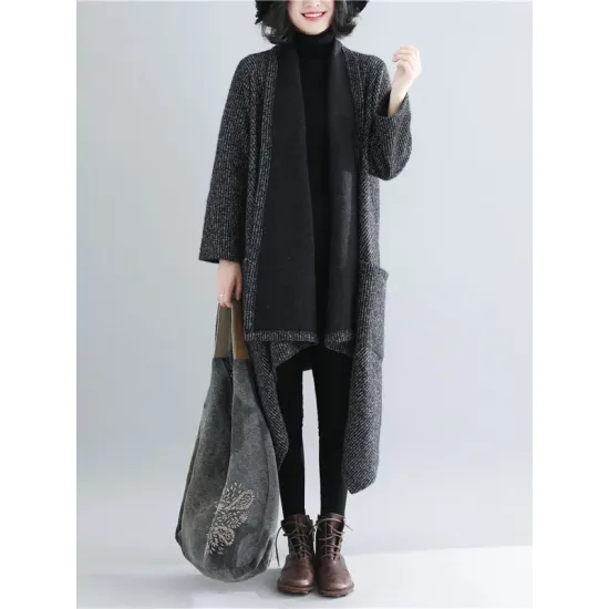 Thicken Gray Long Sleeve Coat Outerwear Thicken Gray Long Sleeve Coat Outerwear