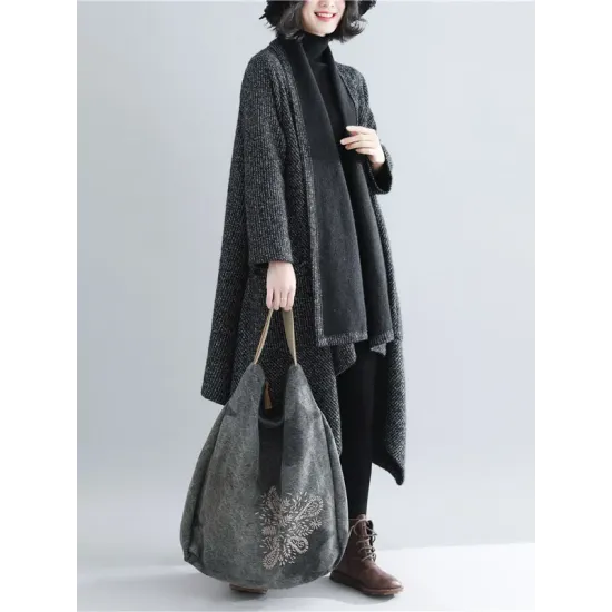 Thicken Gray Long Sleeve Coat Outerwear Thicken Gray Long Sleeve Coat Outerwear