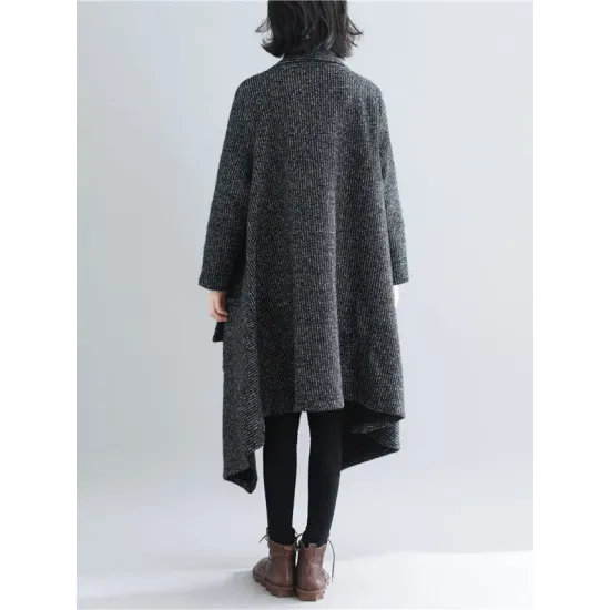 Thicken Gray Long Sleeve Coat Outerwear Thicken Gray Long Sleeve Coat Outerwear