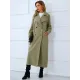 Loose Buckle Solid Color Lapel Collar Coat Loose Buckle Solid Color Lapel Collar Coat