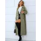 Loose Buckle Solid Color Lapel Collar Coat Loose Buckle Solid Color Lapel Collar Coat