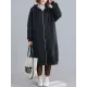 Casual Loose Long Sleeves Solid Color Hooded Outerwear Casual Loose Long Sleeves Solid Color Hooded Outerwear