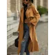 Casual Lace-Up Solid Lapel Collar Coat Casual Lace-Up Solid Lapel Collar Coat