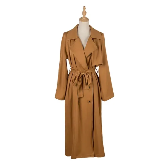 Casual Lace-Up Solid Lapel Collar Coat Casual Lace-Up Solid Lapel Collar Coat