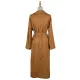 Casual Lace-Up Solid Lapel Collar Coat Casual Lace-Up Solid Lapel Collar Coat