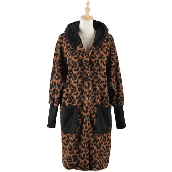 Casual Loose Leopard Patchwork Lapel Collar Coat Casual Loose Leopard Patchwork Lapel Collar Coat