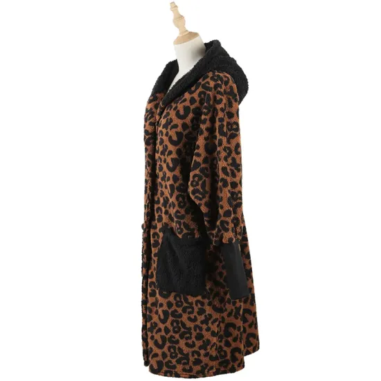 Casual Loose Leopard Patchwork Lapel Collar Coat Casual Loose Leopard Patchwork Lapel Collar Coat