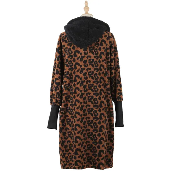 Casual Loose Leopard Patchwork Lapel Collar Coat Casual Loose Leopard Patchwork Lapel Collar Coat