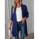Solid Color Long Sleeves Loose Statement Collar Outerwear Solid Color Long Sleeves Loose Statement Collar Outerwear