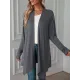 Solid Color Long Sleeves Loose Statement Collar Outerwear Solid Color Long Sleeves Loose Statement Collar Outerwear
