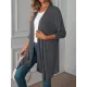Solid Color Long Sleeves Loose Statement Collar Outerwear Solid Color Long Sleeves Loose Statement Collar Outerwear