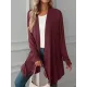 Solid Color Long Sleeves Loose Statement Collar Outerwear Solid Color Long Sleeves Loose Statement Collar Outerwear