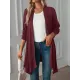 Solid Color Long Sleeves Loose Statement Collar Outerwear Solid Color Long Sleeves Loose Statement Collar Outerwear