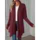 Solid Color Long Sleeves Loose Statement Collar Outerwear Solid Color Long Sleeves Loose Statement Collar Outerwear