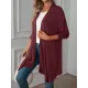 Solid Color Long Sleeves Loose Statement Collar Outerwear Solid Color Long Sleeves Loose Statement Collar Outerwear
