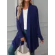 Solid Color Long Sleeves Loose Statement Collar Outerwear Solid Color Long Sleeves Loose Statement Collar Outerwear
