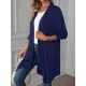 Solid Color Long Sleeves Loose Statement Collar Outerwear Solid Color Long Sleeves Loose Statement Collar Outerwear