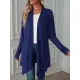 Solid Color Long Sleeves Loose Statement Collar Outerwear Solid Color Long Sleeves Loose Statement Collar Outerwear