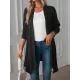 Solid Color Long Sleeves Loose Statement Collar Outerwear Solid Color Long Sleeves Loose Statement Collar Outerwear