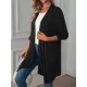 Solid Color Long Sleeves Loose Statement Collar Outerwear Solid Color Long Sleeves Loose Statement Collar Outerwear