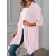 Solid Color Long Sleeves Loose Statement Collar Outerwear Solid Color Long Sleeves Loose Statement Collar Outerwear